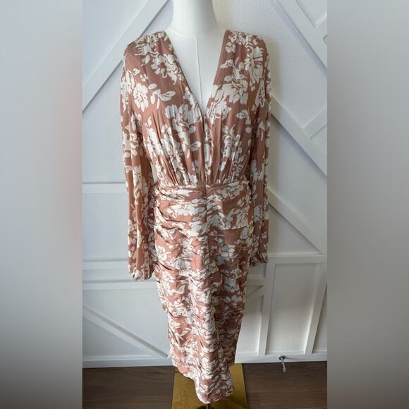 NWT Keepsake The Label Rosa Long Ballon Sleeve Floral Midi Dress Size 8 (AUS 12) - Picture 2 of 13